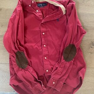 Ralph Lauren Classic Red Shirt with Tan Accents